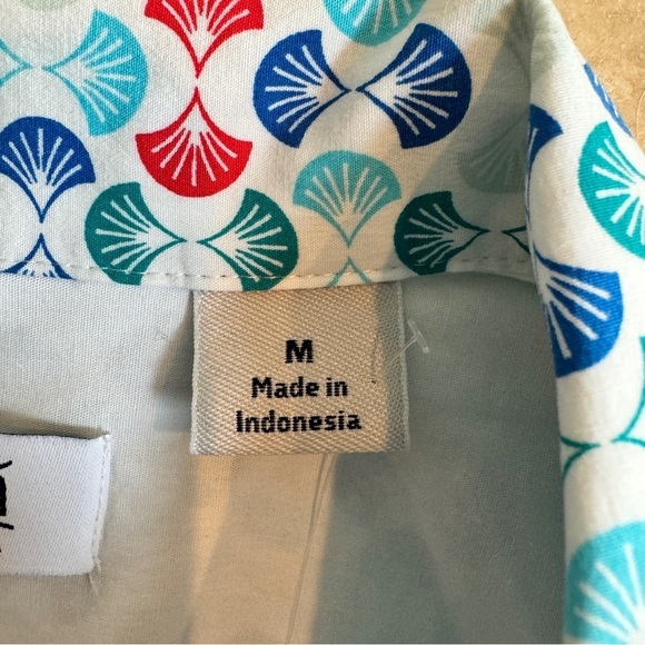 Original Penguin Short Sleeve Collared Button Up Art Deco Geo Print Mens Size M - Picture 8 of 11